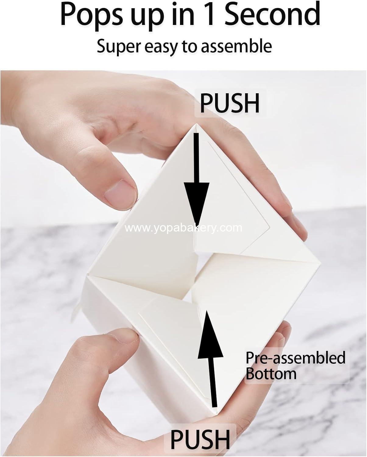 Wholesale 50 Pack White Individual Cupcake Boxes with Window Insert Cardboard Holders for Muffins Cocoa Bombs To-Go Packaging Birthdays Showers Party Favors Factory