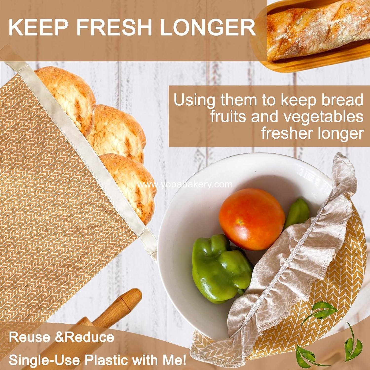 OEM Beeswax Bread Bags with Cotton Bowl Covers Reusable Freezer Storage for Homemade Sourdough Baking Set Manufacturer