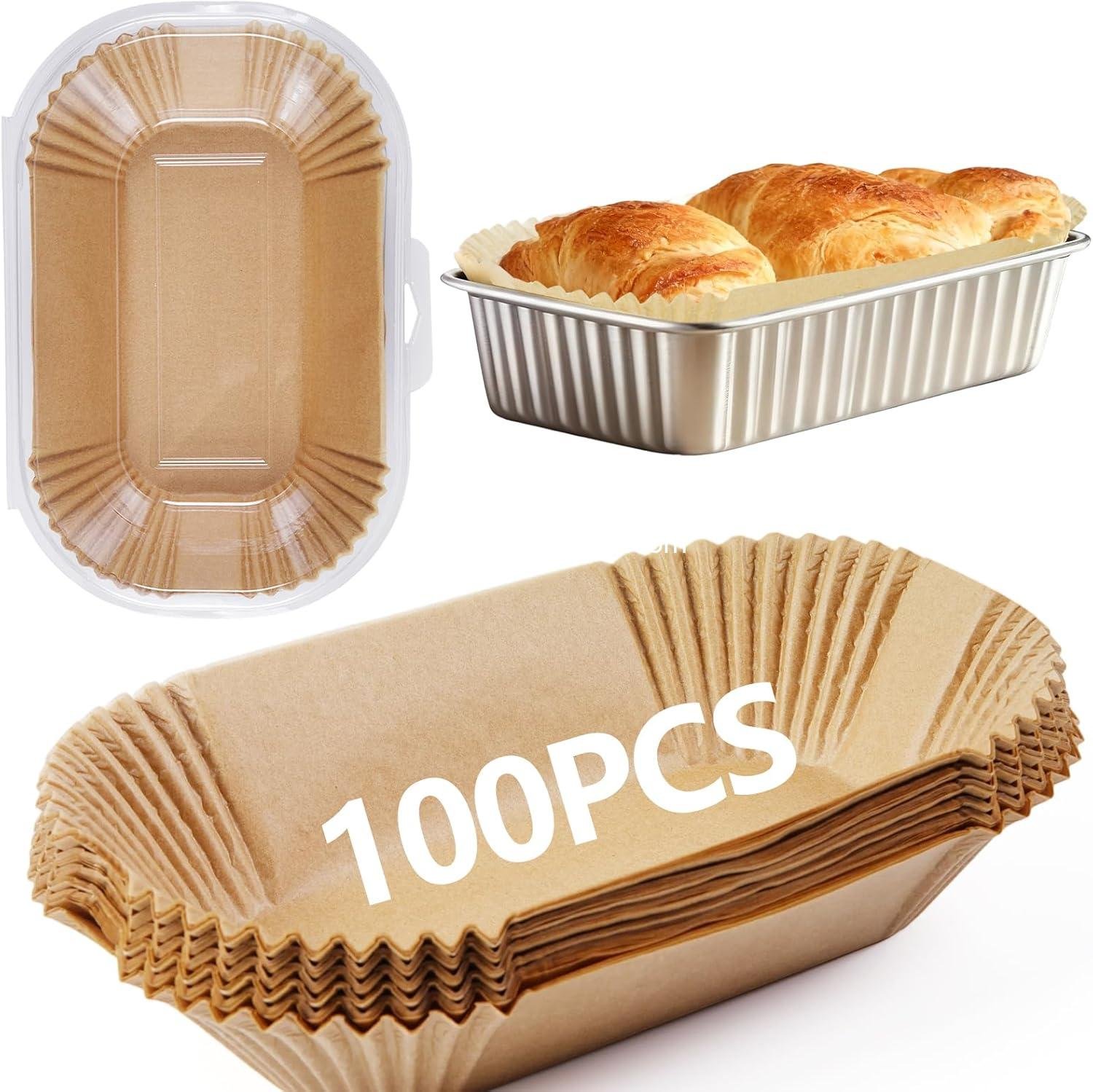 OEM 9x5 Inch Disposable Loaf Pan Liners Non-Stick Preformed Parchment Paper 100 Pack for Air Fryer Bread Baking Factory
