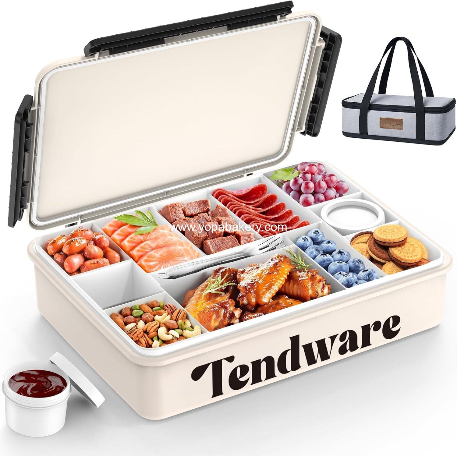 OEM Chilled Portable Snackle Box Container Insulated Bag Keep Food Warm 12-Compartment Divided Serving Tray Reusable Ice Pack Christmas Thanksgiving Gift Essentials for Charcuterie Snack Road Trip Picnic Factory