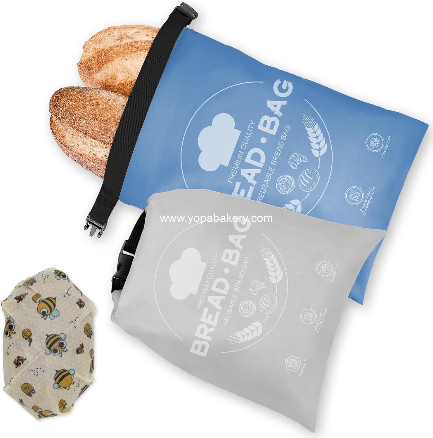 OEM Wholesale Beeswax Wrap Bread Bags - Reusable Zipper Sourdough Storage Bag 2-Pack, Large Size for Freshness, Freezer-Safe, Eco-Friendly (Blue & Grey) Factory