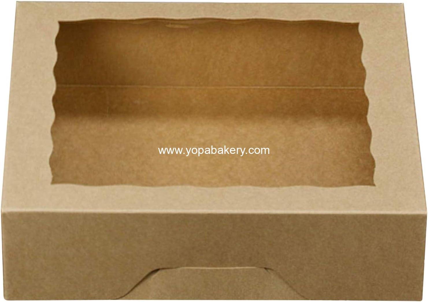 Wholesale 10-Inch Natural Kraft Bakery Pie Boxes with PVC Windows - Large 10x10x2.5 Inch Cookie Boxes, 12 Pack (Brown) - Factory Wholesale 10-Inch Natural Kraft Bakery Pie Boxes with PVC Windows - Large 10x10x2.5 Inch Cookie Boxes, 12 Pack (Brown) - Factory