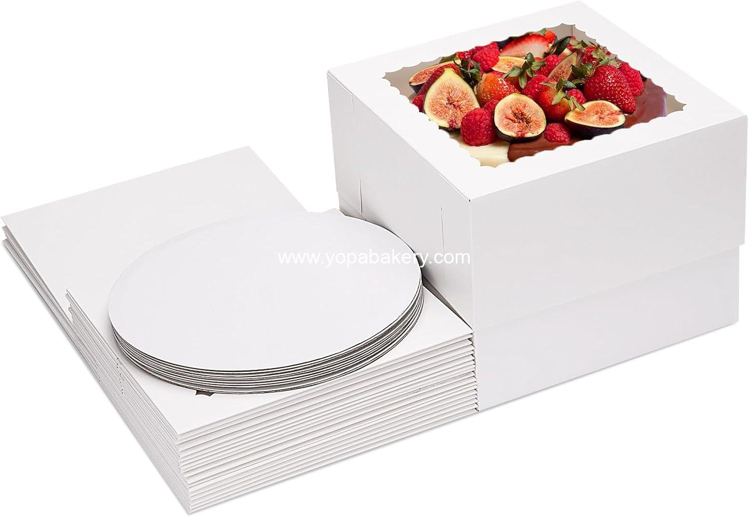 Wholesale 10 Sets Cake Boxes with Boards, 10x10x8 Inches Tall Bakery Boxes with Window for Valentine's Day, Mother's Day, Pastries, Chocolates, Cookies, Pie Factory