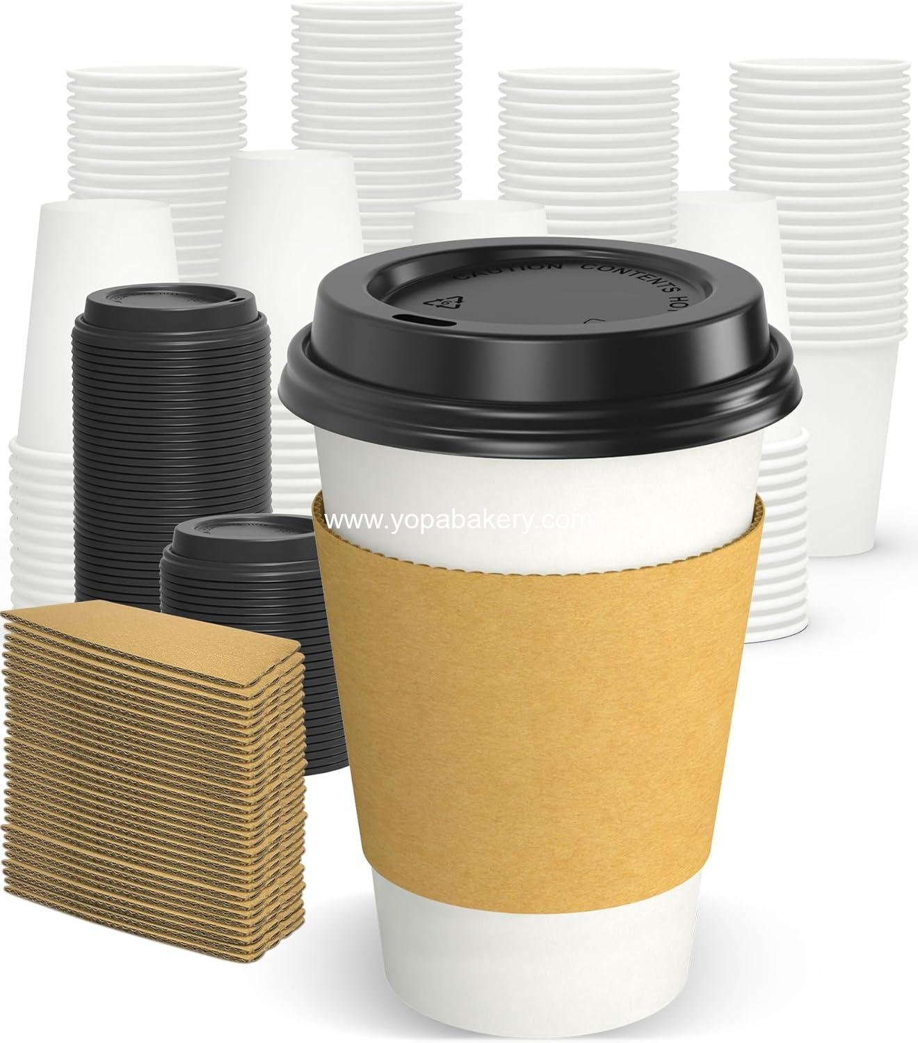 Wholesale 100 Pack 12 oz Disposable Coffee Cups with Lids and Sleeves - Sturdy Leak-free Insulated Paper Hot & Cold Beverage Cups with Sip Lids - Manufacturer Wholesale 100 Pack 12 oz Disposable Coffee Cups with Lids and Sleeves - Sturdy Leak-free Insulated Paper Hot & Cold Beverage Cups with Sip Lids - Manufacturer