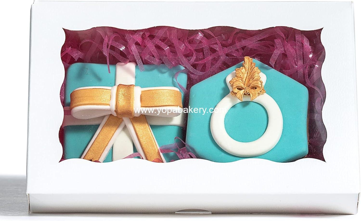 Wholesale 100 Pack Auto-Popup 7 x 4.375 x 1.5 Cookie Boxes for Macarons, Chocolate-Covered Treats, Pastries, and Cakesickles with Window - Factory