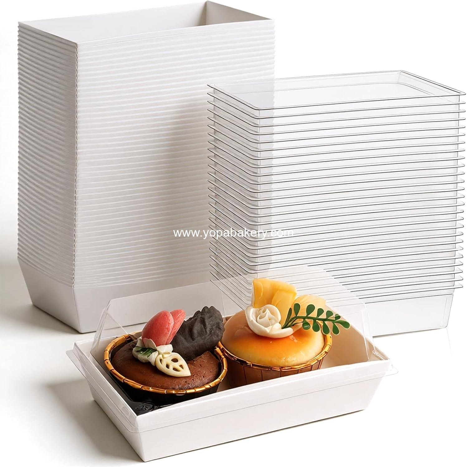 Wholesale 100 Pack Clear Lid Charcuterie Boxes, White Bakery Boxes, Paper Cookie Box, Small Treat Box for Pastries, Sandwiches, Cupcakes, and Desserts To Go - Factory