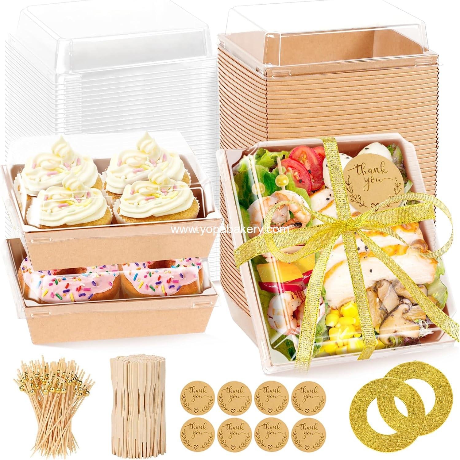 Wholesale 100 Pack Mini Charcuterie Boxes with Clear Lids, 5.5 Inch To Go Food Containers + 200 Cocktail Picks + 100 Labels, 504 Pcs Disposable Paper Dessert Boxes for Salads and Cakes, Factory Wholesale 100 Pack Mini Charcuterie Boxes with Clear Lids, 5.5 Inch To Go Food Containers + 200 Cocktail Picks + 100 Labels, 504 Pcs Disposable Paper Dessert Boxes for Salads and Cakes, Factory