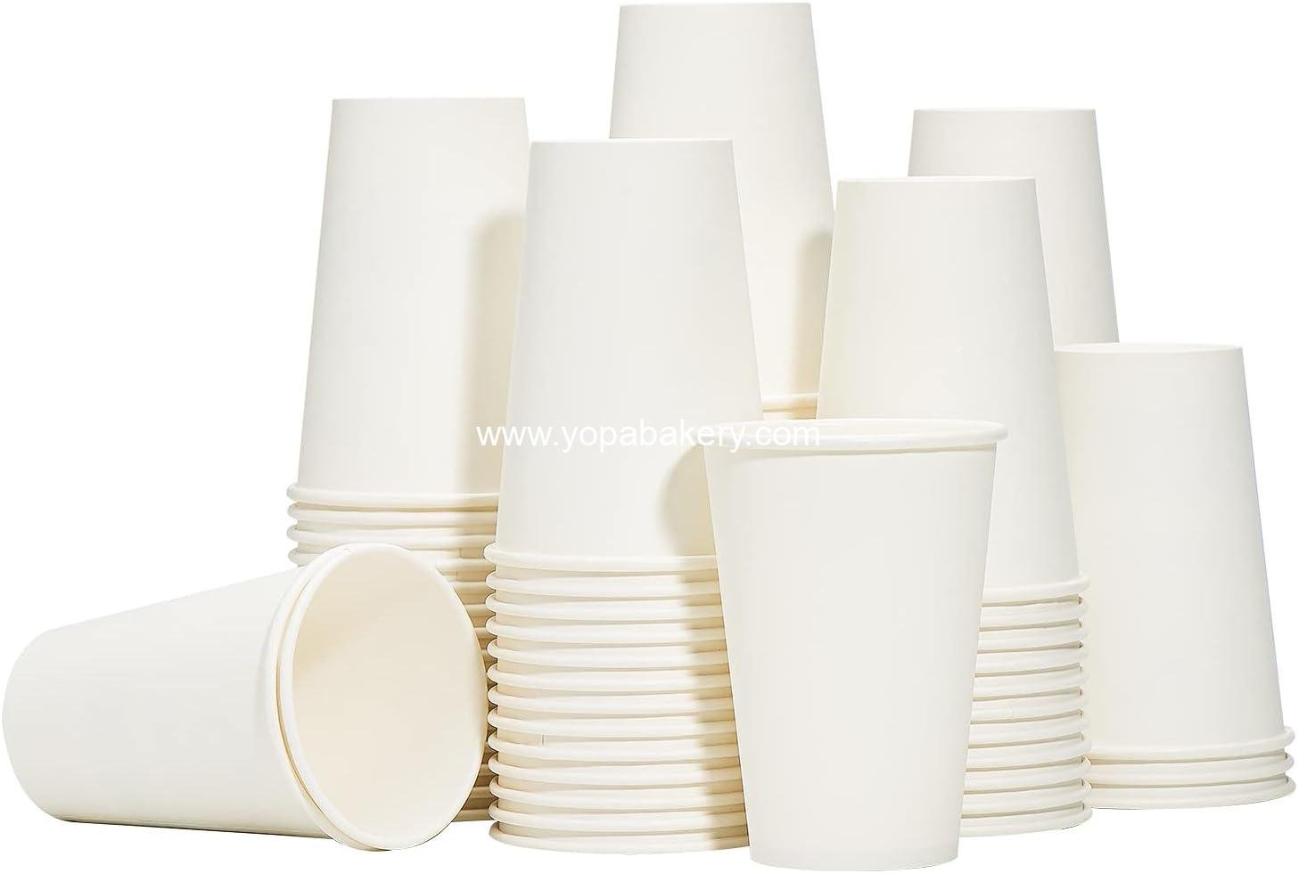 Wholesale 12 oz Disposable Paper Coffee Cups [100 Pack] - White Hot Coffee Paper Cups, Thickened Paper Style - Factory