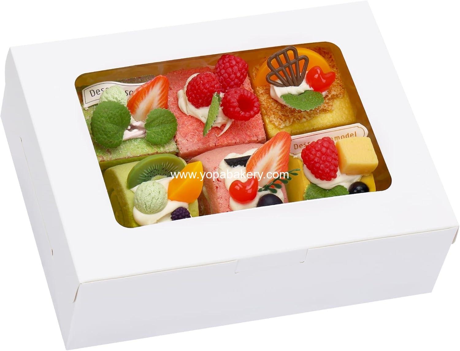 Wholesale 12pcs Bakery Boxes with Window, 8x6x2.5 Inches, for Cookies, Chocolate Strawberries, Donuts, Cupcakes, Muffins, and Desserts - Manufacturer Wholesale 12pcs Bakery Boxes with Window, 8x6x2.5 Inches, for Cookies, Chocolate Strawberries, Donuts, Cupcakes, Muffins, and Desserts - Manufacturer