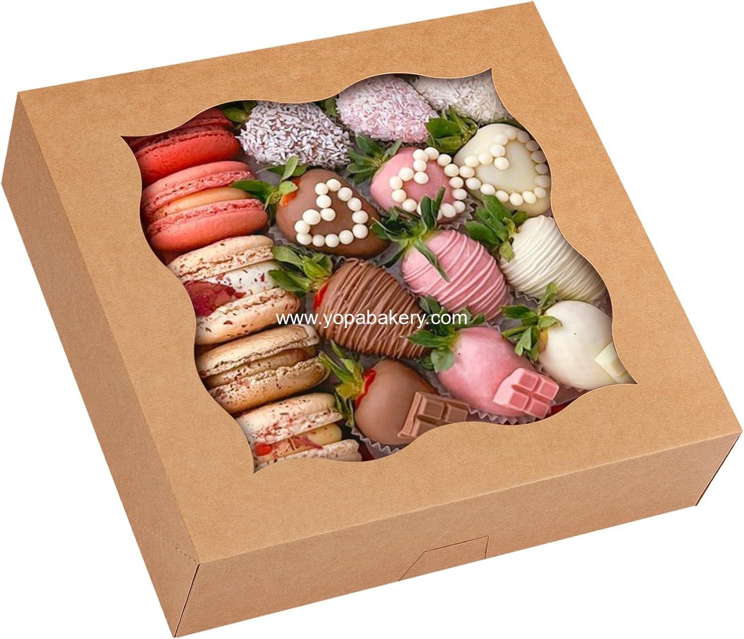 Wholesale 12x12x3 Inch Pie Boxes with Window for Bakery Desserts Treats Cookies Cakes Muffins Donuts supplier