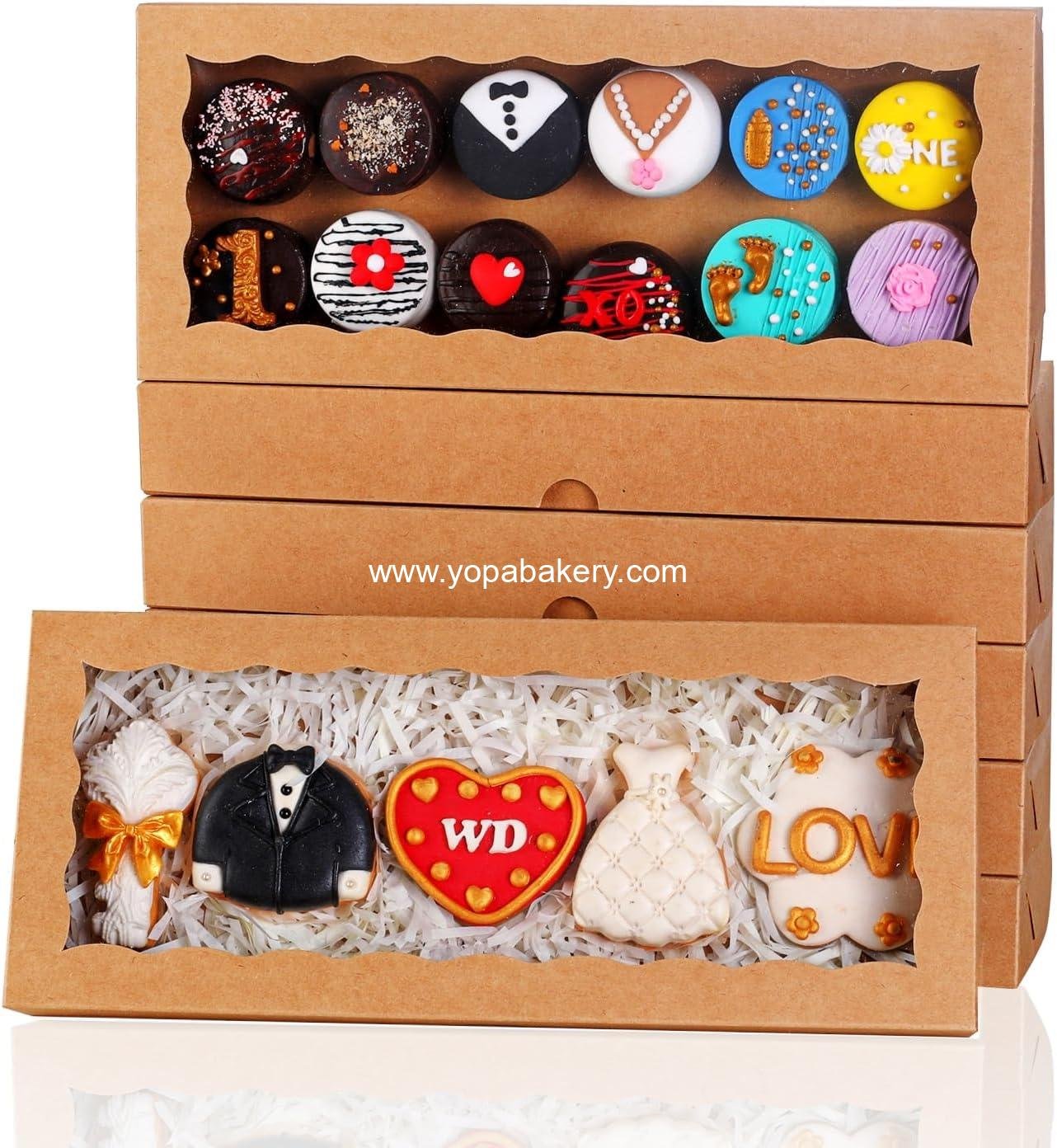 Wholesale 15PCS 12x5x1.5 Inch White Bakery Boxes with Window for Cookies, Chocolate Truffles, Macarons, Cakesickles, and Brownies - Perfect for Christmas, Valentine's, Easter, and Mother's Day - Manufacturer