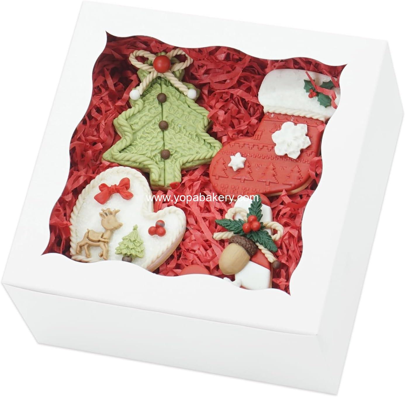 Wholesale 20 Pack Cookie Boxes 6x6x3 Inch Bakery Treat Boxes with Window for Macaron, Mini Cake, Chocolate Covered Strawberries, Pastry - Factory Wholesale 20 Pack Cookie Boxes 6x6x3 Inch Bakery Treat Boxes with Window for Macaron, Mini Cake, Chocolate Covered Strawberries, Pastry - Factory