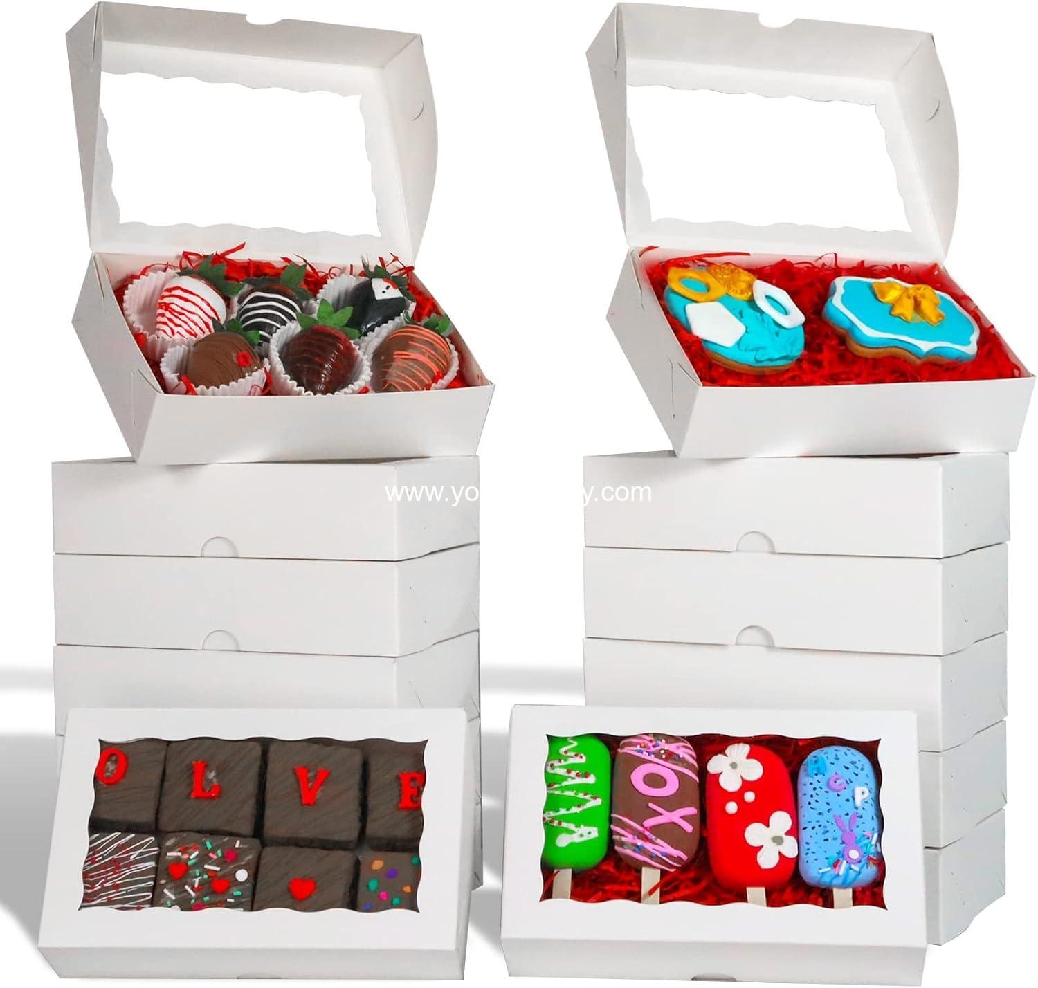 Wholesale 20PCS 8x5x2 Inch Bakery Boxes with Window for Chocolate Covered Strawberries, Cakesickles, Chocolate Truffles, Pretzels & More - Manufacturer
