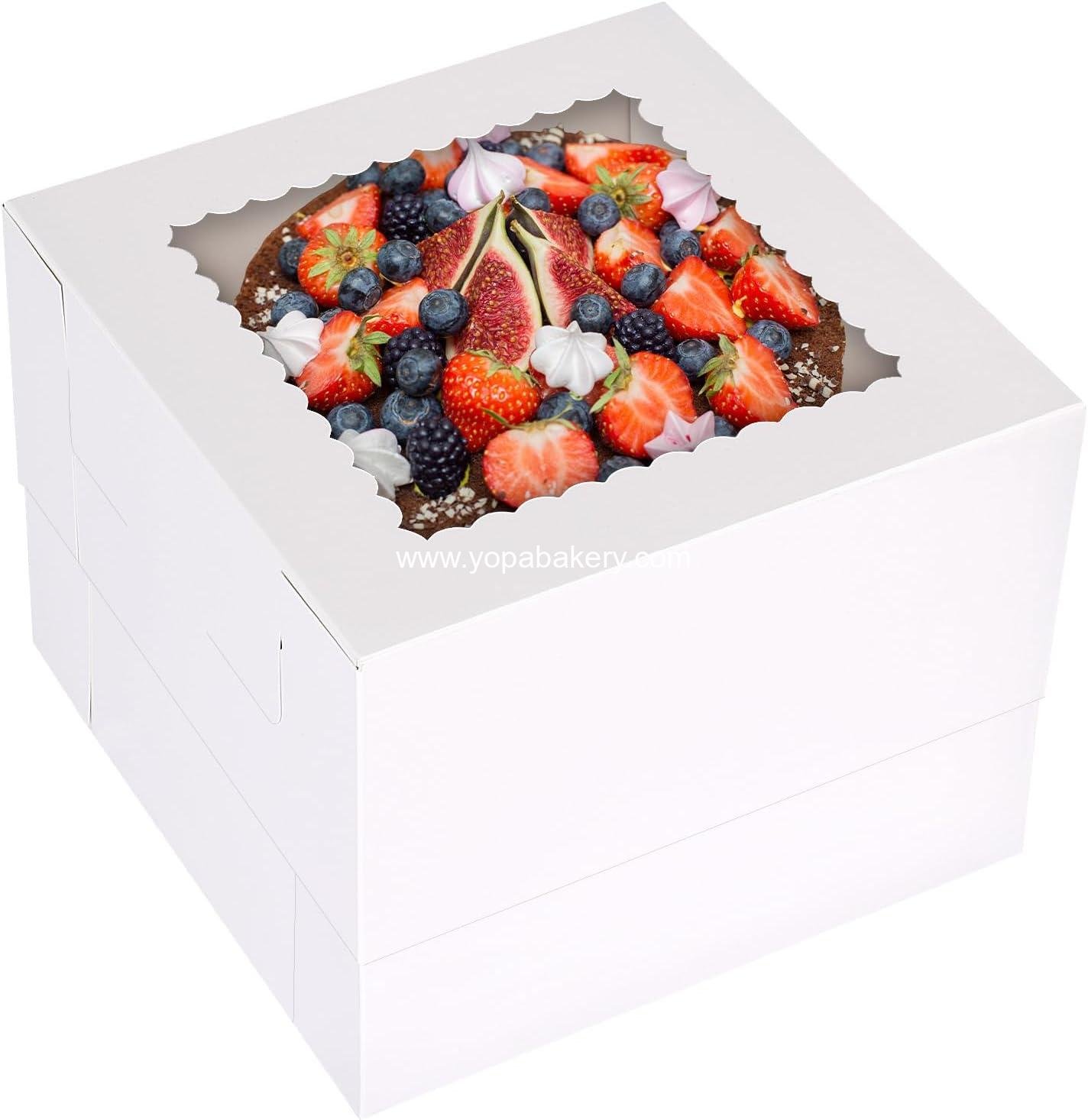 Wholesale 20pcs Cake Boxes, 10x10x8 Inches Tall with Window, Large White Bakery Boxes for Valentine's Day, Mother's Day, Pastries, Pies, Desserts Factory Wholesale 20pcs Cake Boxes, 10x10x8 Inches Tall with Window, Large White Bakery Boxes for Valentine's Day, Mother's Day, Pastries, Pies, Desserts Factory