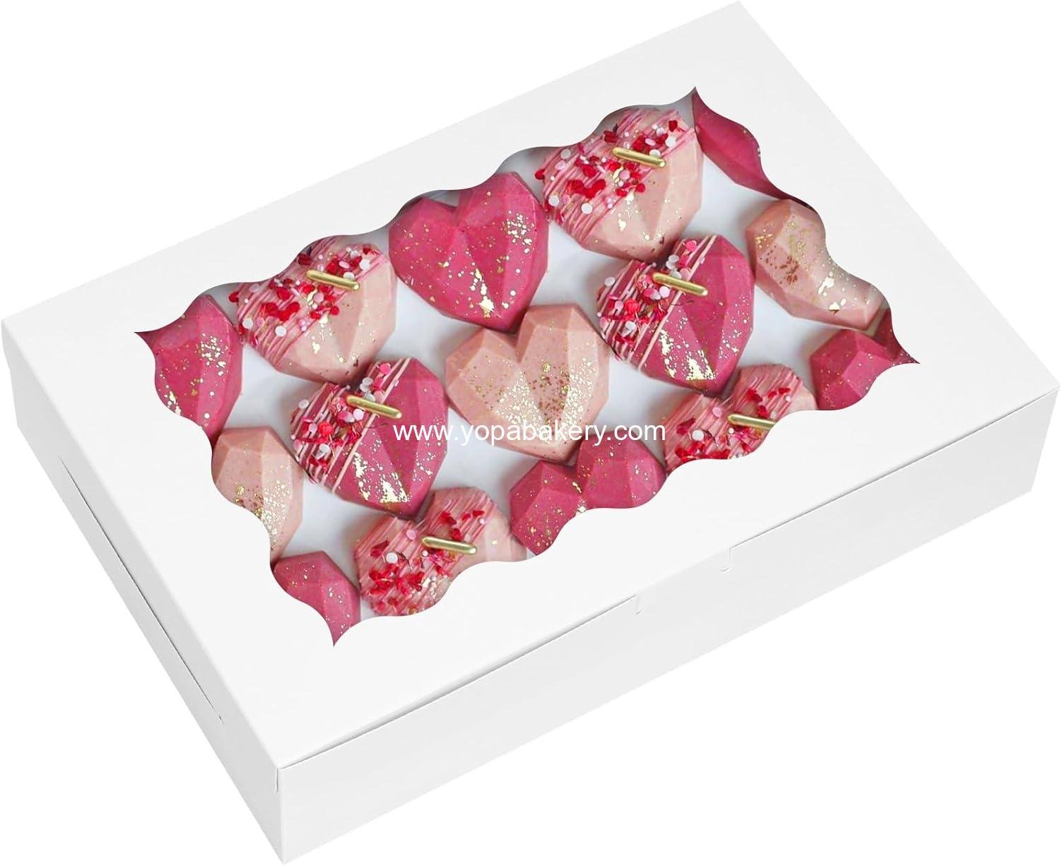 Wholesale 24pcs Bakery Boxes, 12x8x2.5 Inches Treat Boxes with Window for Chocolate Covered Strawberries, Pastries, Cookies, Desserts, Donuts, Muffins Factory