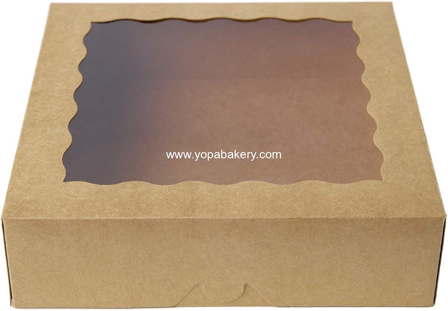 Wholesale 25pcs 9-inch Kraft Brown Bakery Boxes, Large Pie Boxes with PVC Window, Natural Disposable Box for Cookies, 9x9x2.5 inches, Factory Wholesale 25pcs 9-inch Kraft Brown Bakery Boxes, Large Pie Boxes with PVC Window, Natural Disposable Box for Cookies, 9x9x2.5 inches, Factory
