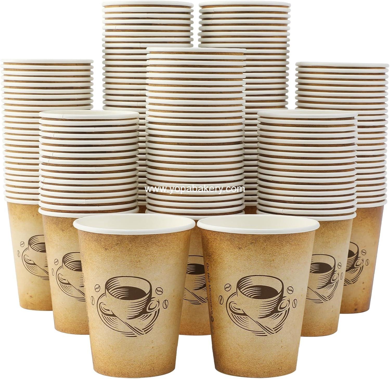 Wholesale 300-Pack 12oz Disposable Paper Coffee Cups, Retro Design for Hot & Cold Beverages, Leak-Proof Cocoa, Chocolate, Coffee Bar Factory Wholesale 300-Pack 12oz Disposable Paper Coffee Cups, Retro Design for Hot & Cold Beverages, Leak-Proof Cocoa, Chocolate, Coffee Bar Factory