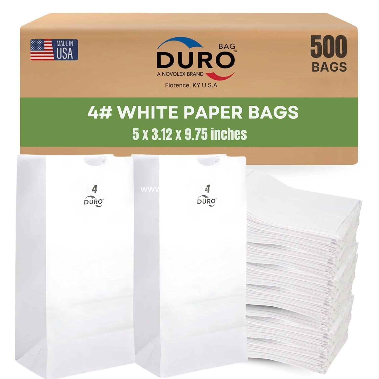 Wholesale 4# White Paper Bags Bulk Disposable Lunch Sacks 5.00 x 3.12 x 9.75 Inches for Sandwiches Candy Snacks Treats Popcorn factory