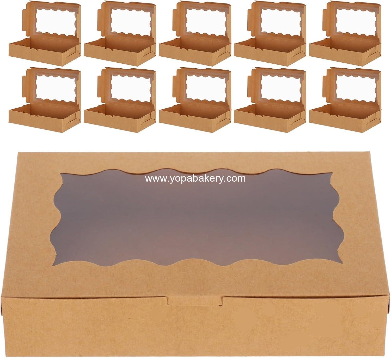 Wholesale 40pcs Windowed Bakery Boxes Square Pastry Containers for Cookies Cakes Desserts 17.8x11x3.8cm Factory