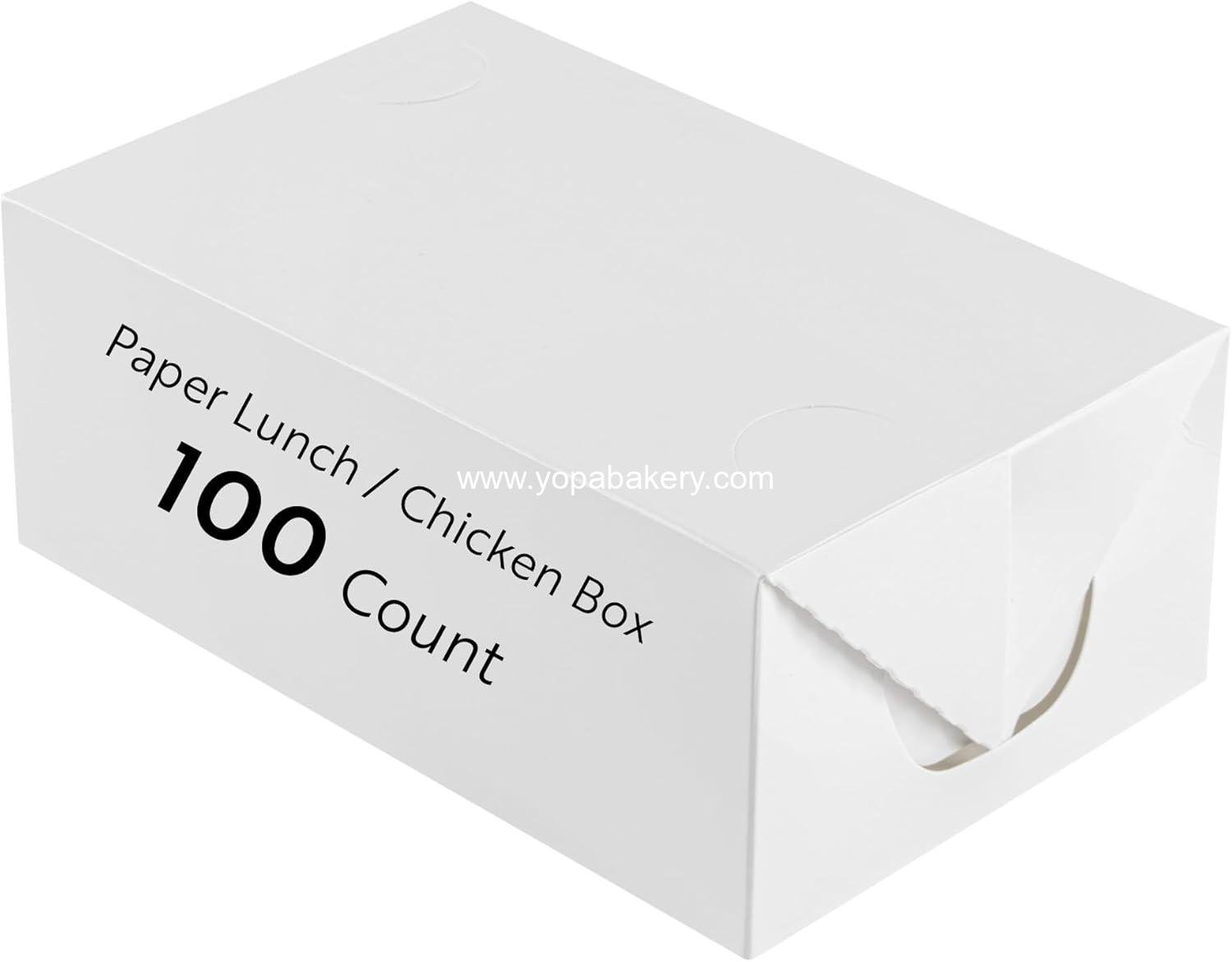 Wholesale 47 Ounce To Go Boxes - 100 Rectangle Take Out Food Containers, Fast Top Closure, Disposable White Paper, Greaseproof for Burgers or Fried Chicken - Factory