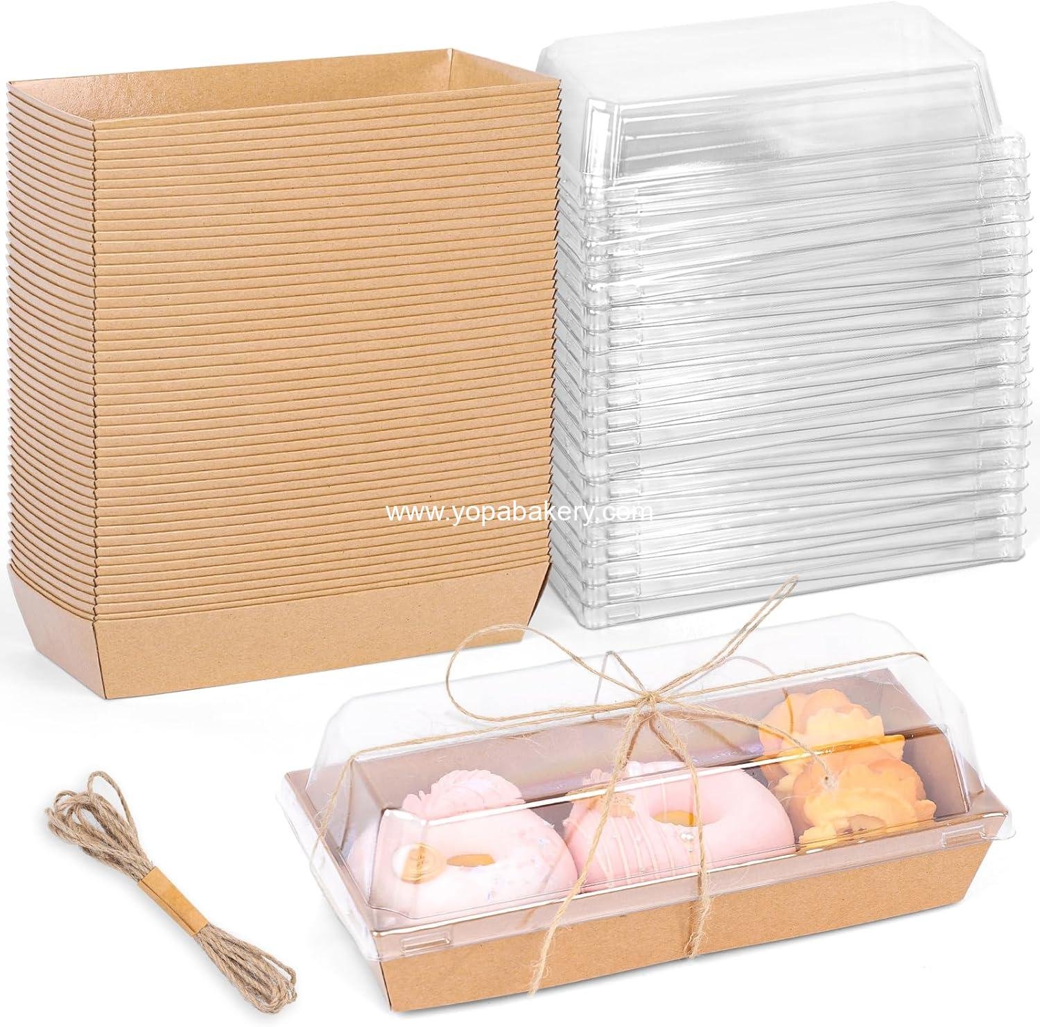 Wholesale 48PCS Charcuterie Boxes To Go Food Containers Small Paper Bakery Boxes Treat Box with Clear Lid for Sandwich Dessert and Cake Slices Factory