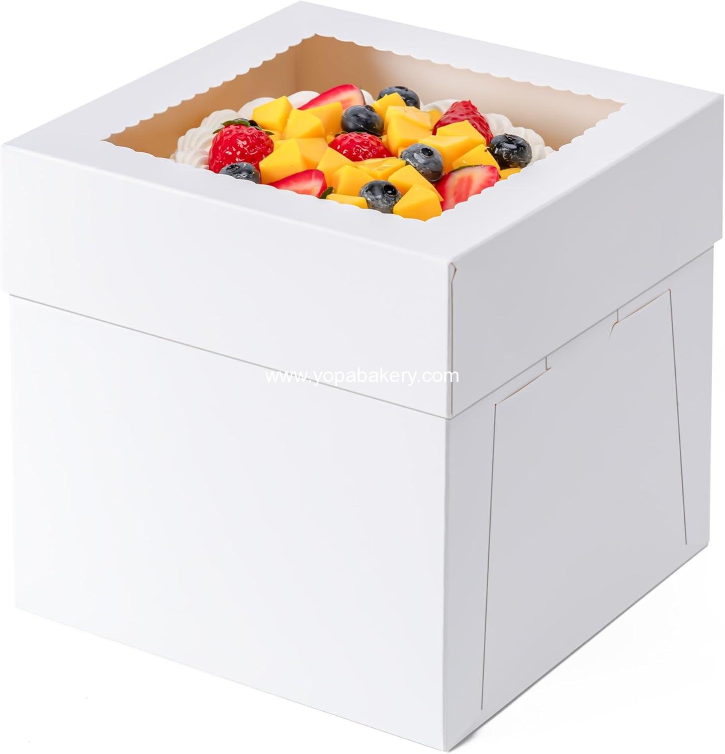 Wholesale 5 Pack 12 Inch Cake Boxes, 12x12x8 Large Disposable Bakery Containers with Window for Cookies, Pies, Cupcakes, Pastries - Perfect for Weddings, Birthdays, Parties - Factory