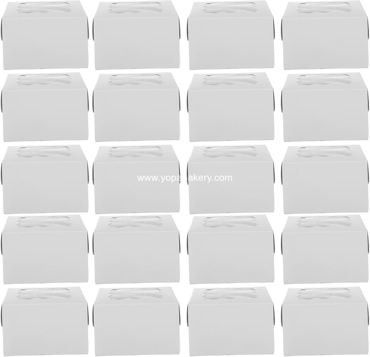 Wholesale 50PCS Cake Box with Window - White Square Bakery Container for Cakes, Donuts, Cookies, Chocolate, Pies, Wedding, Christmas, Party 4x4x2.5 inches Factory Wholesale 50PCS Cake Box with Window - White Square Bakery Container for Cakes, Donuts, Cookies, Chocolate, Pies, Wedding, Christmas, Party 4x4x2.5 inches Factory