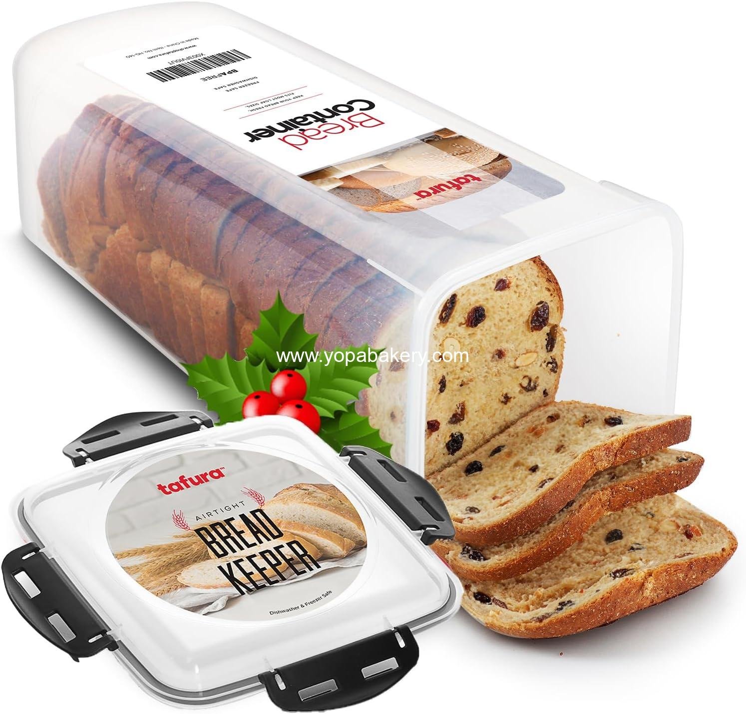 Wholesale 5.8 Liter BPA Free Plastic Bread Box - Airtight Container for Homemade Loaves and Baked Goods with Black Lid Factory Wholesale 5.8 Liter BPA Free Plastic Bread Box - Airtight Container for Homemade Loaves and Baked Goods with Black Lid Factory