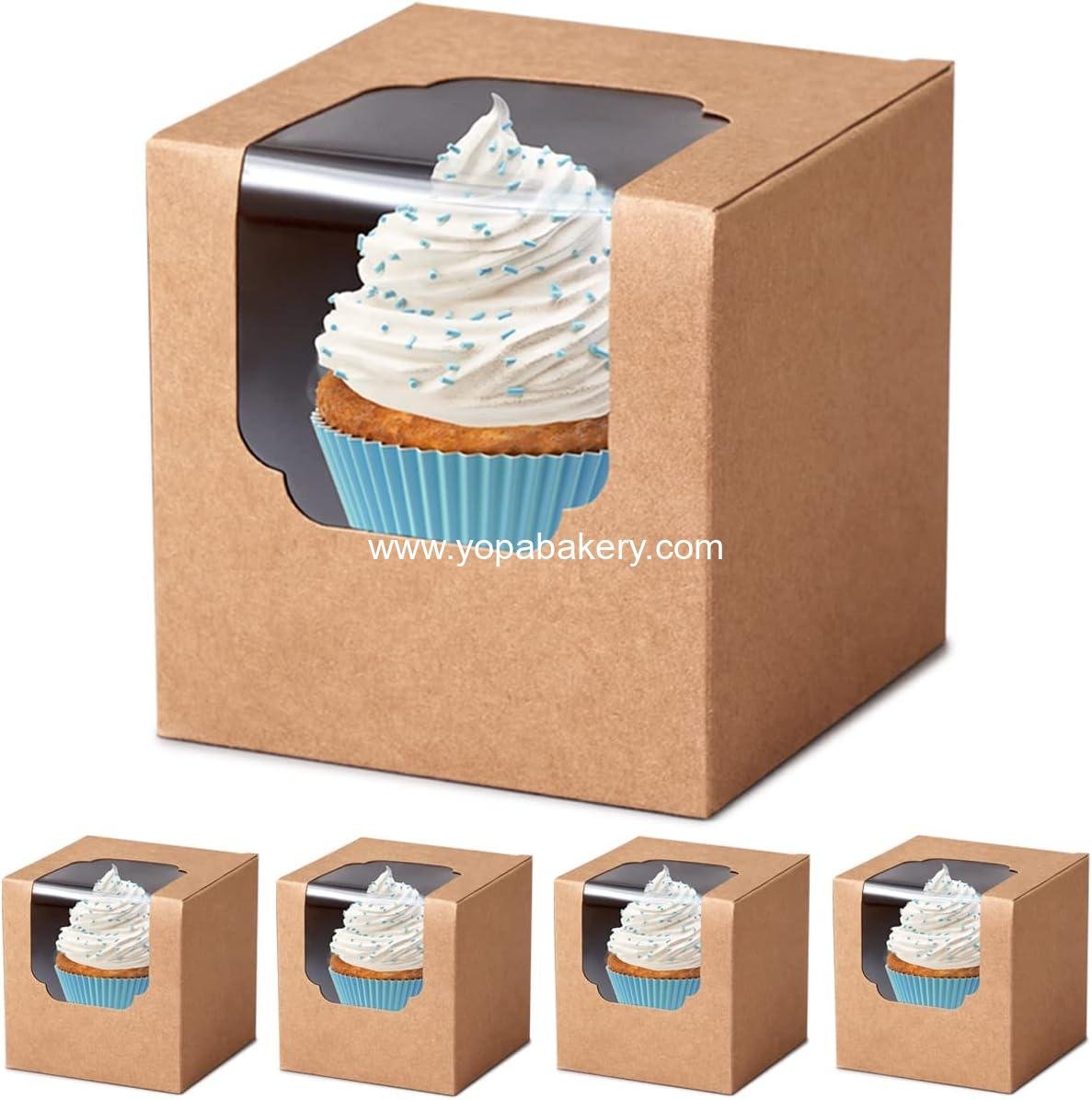 Wholesale Brown Cupcake Boxes - 60 Pcs Individual 3.5