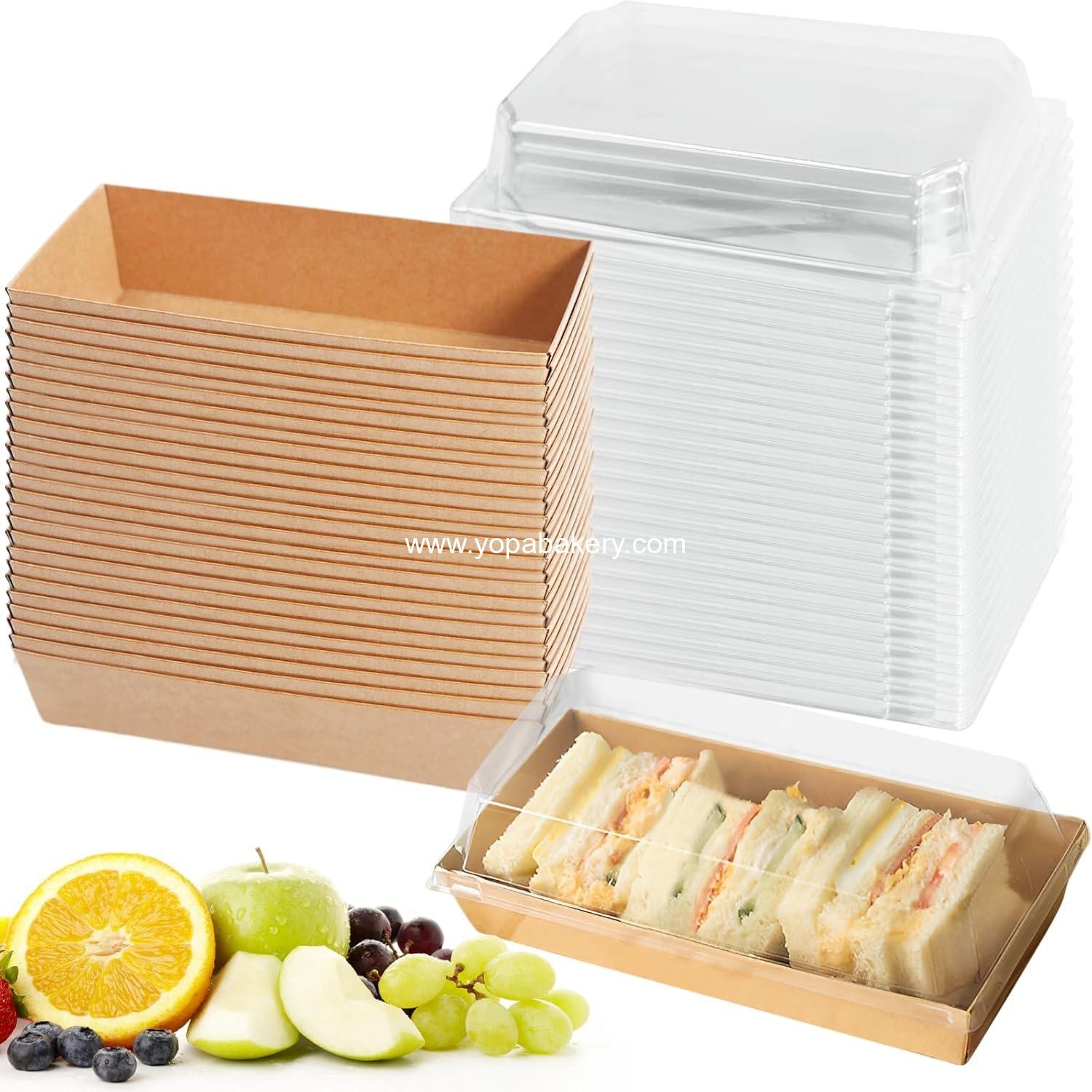 Wholesale Charcuterie Boxes with Clear Lids - Disposable Snack Containers for Desserts, Cookies, Sandwiches, Cakes, and Slices (25 Count, Square A) - Factory