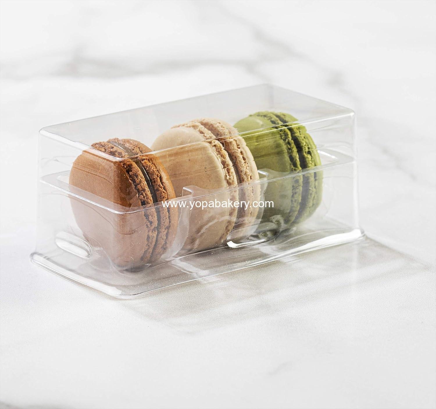 Wholesale Clear Macarons Packaging for 3 Macarons - Pack of 20 - Clear Base Factory