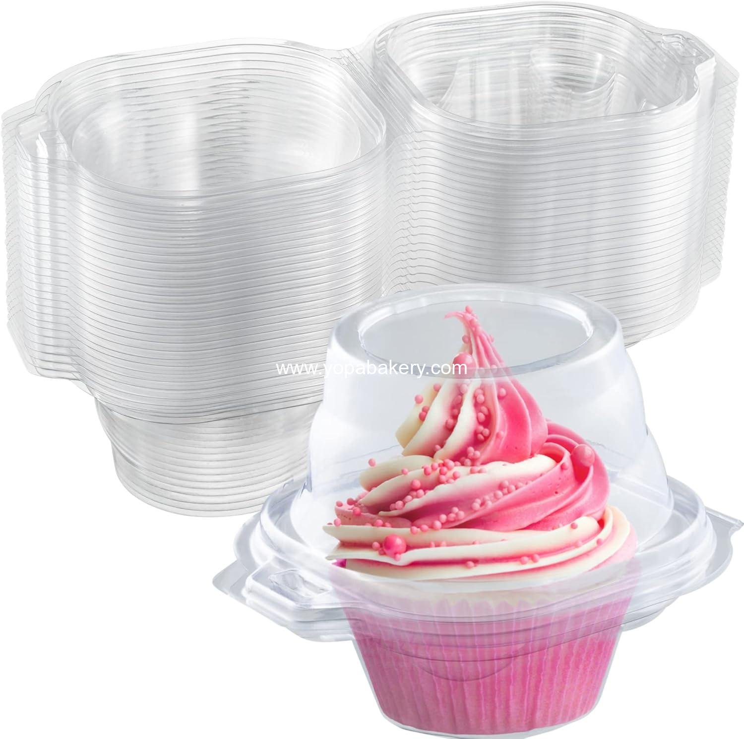 Wholesale Individual Cupcake Containers (100 Pack) | Clear Disposable Cupcake Holders with Dome Lid | Single Cupcake Carrier Boxes | BPA-Free Plastic Muffin Container | Factory
