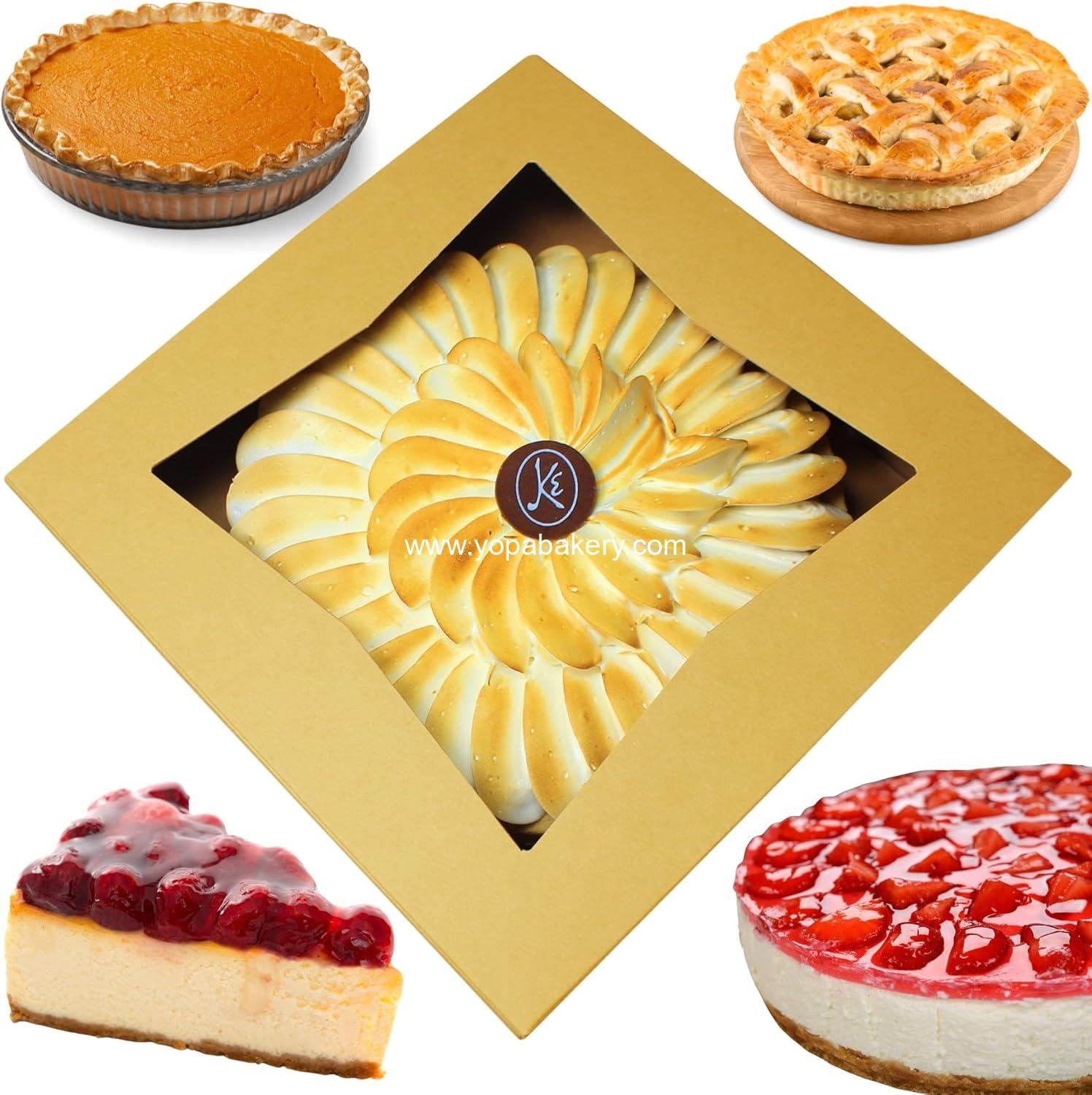 Wholesale Pie Boxes 10x10x2.5 Inch | Brown | 25 pcs Auto-Popup | Ideal for Bakery, Pastry, Treats, Cookies, Cheesecake, Cake, Muffins, Donuts | Factory