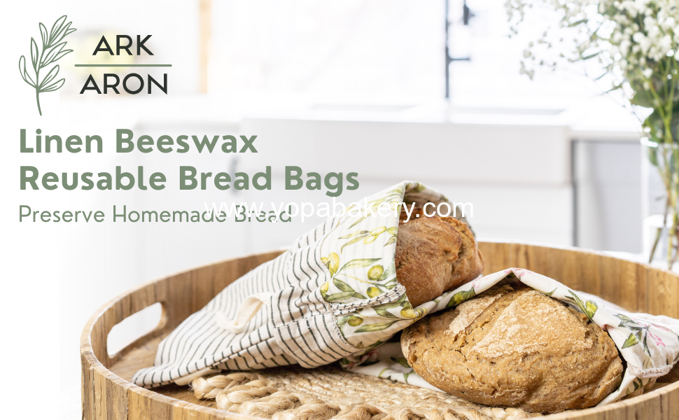 Wholesale Reusable Bread Bags - Pack of 2 Beeswax Bags for Sourdough and Homemade Breads | Linen Storage Bags for Sourdough Loaves | Cotton Food Storage Bag (Olive Leaf/Almond Branch) Factory