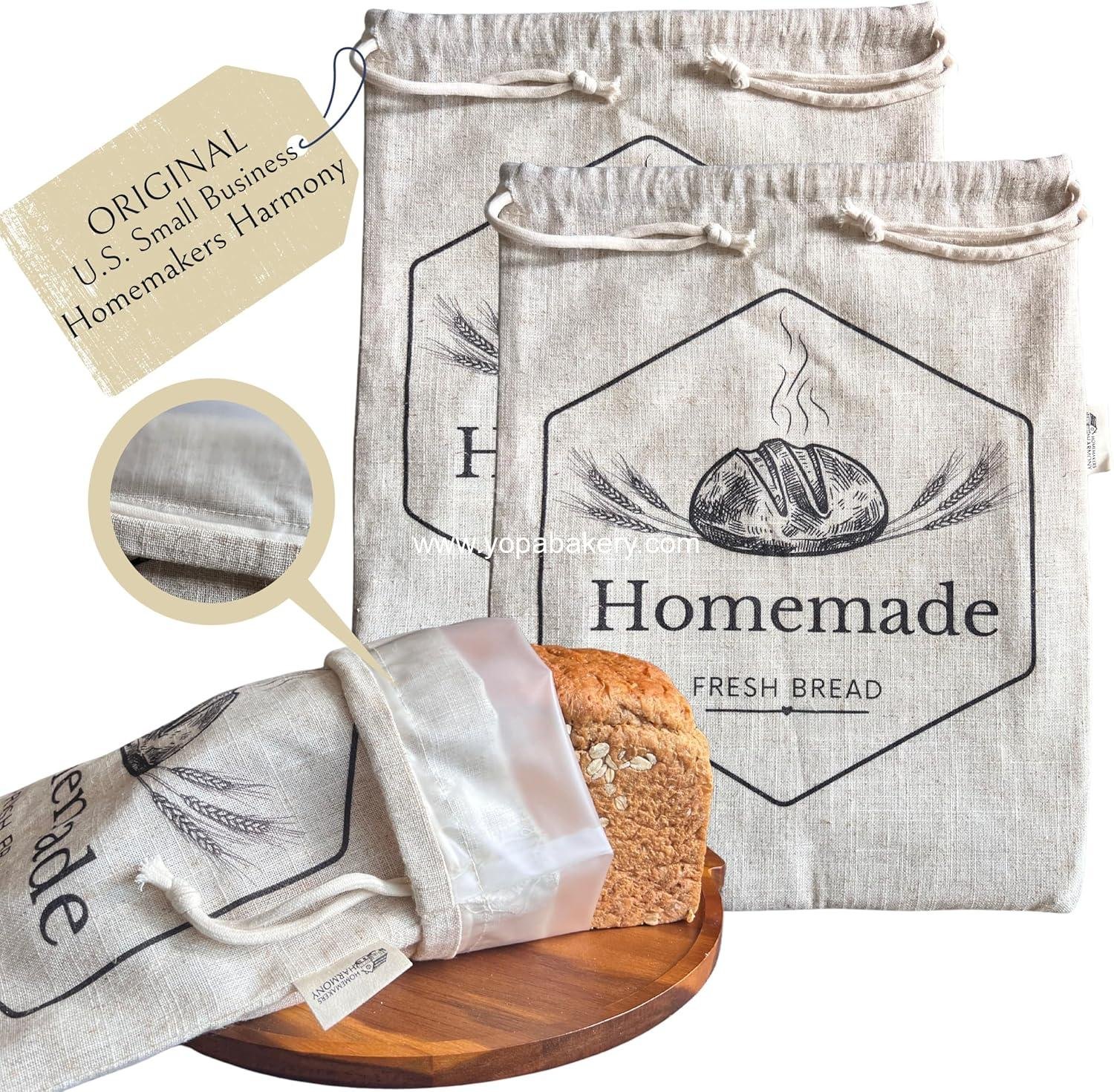 Wholesale XL Linen Bread Bags 2-Pack Reusable for Homemade Sourdough Bread Manufacturer