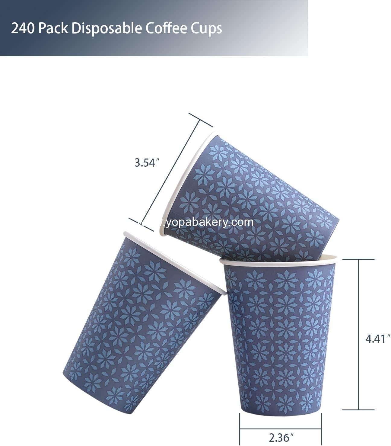 Wholesale 240 Pack 12 oz Navy Floral Disposable Paper Cups Hot Cold Beverage Coffee Drinking Bulk Factory