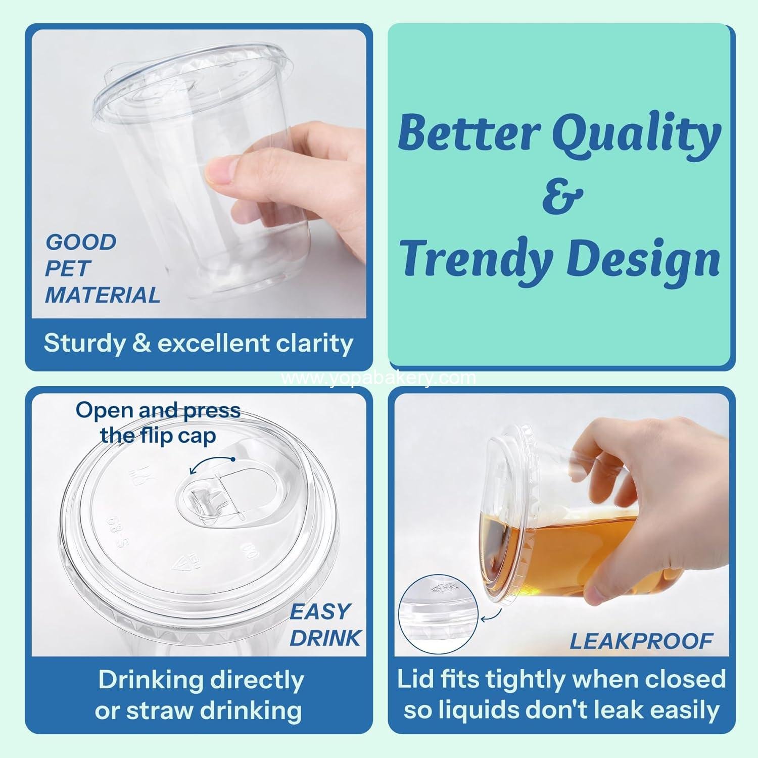 Wholesale 25-Pack 12oz BPA-Free Clear Plastic Cups with Strawless Sip Lids - Leakproof Disposable To-Go for Iced Coffee Smoothies Juice Kids Daily Use Gatherings Manufacturer
