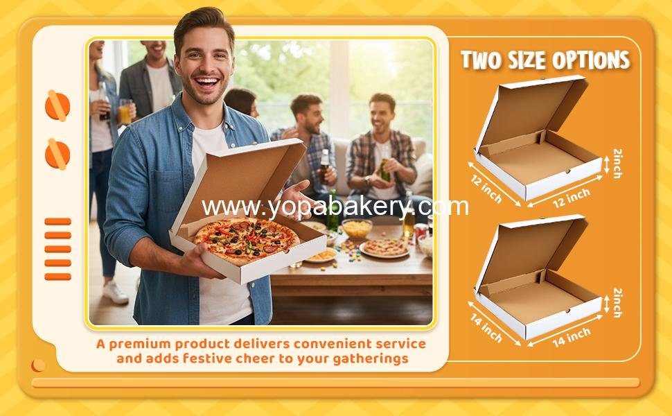 Wholesale 10 Pack 12x12 Inch B-Flute Corrugated White Grease Resistant Pizza Boxes Kraft Takeout Containers for Cakes Cookies Food Crafts Factory