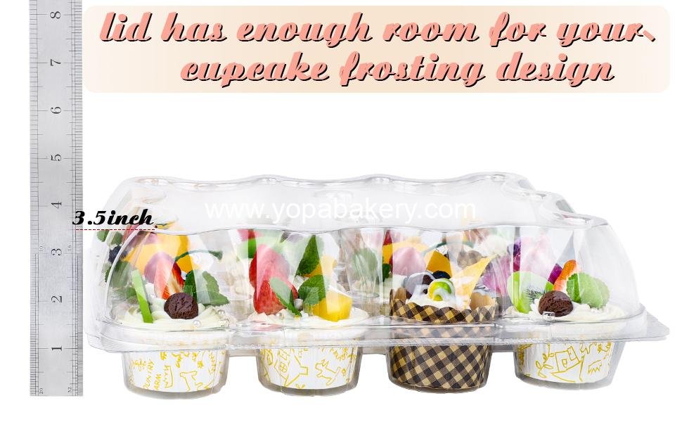 Wholesale 15 Sets 12-Count Clear Plastic Cupcake Containers Disposable Boxes Detachable Tall Lid Carriers Factory