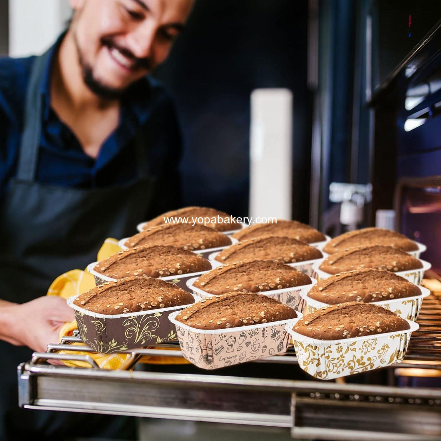 Wholesale 60 Pack 4.4x2.7x1.6 Inch Disposable Rectangle Paper Loaf Pans for Bread Cake Baking Microwave Oven Freezer Safe Manufacturer