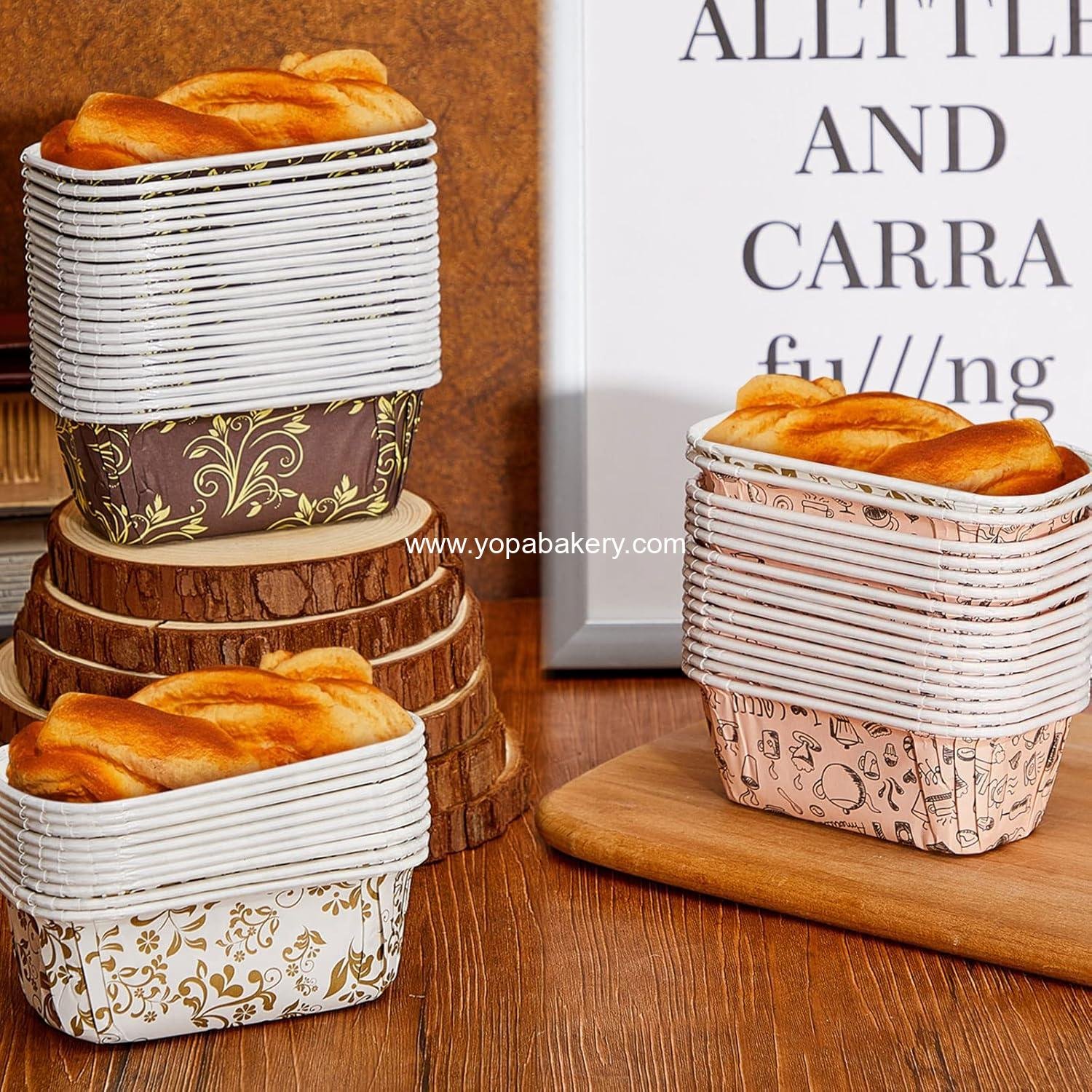 Wholesale 60 Pack 4.4x2.7x1.6 Inch Disposable Rectangle Paper Loaf Pans for Bread Cake Baking Microwave Oven Freezer Safe Manufacturer