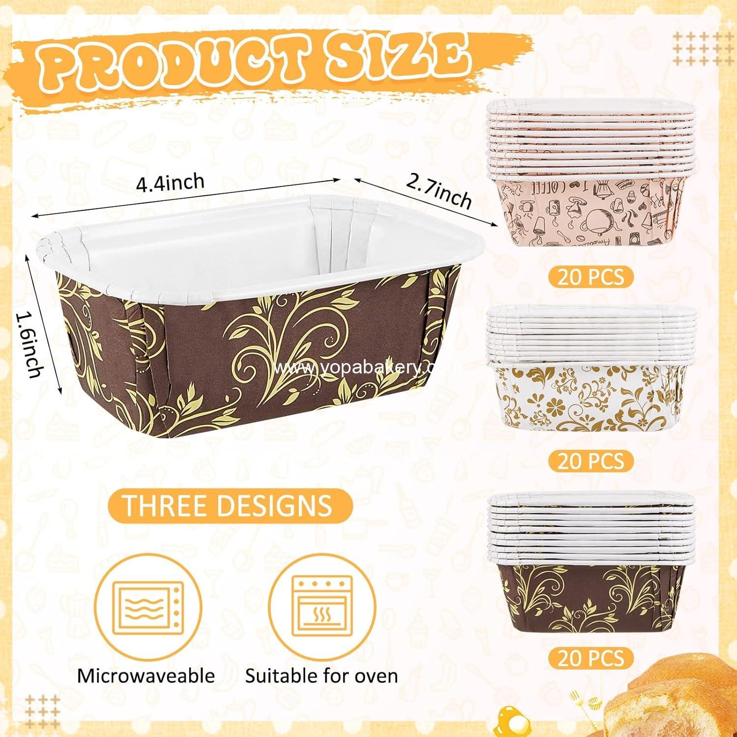 Wholesale 60 Pack 4.4x2.7x1.6 Inch Disposable Rectangle Paper Loaf Pans for Bread Cake Baking Microwave Oven Freezer Safe Manufacturer