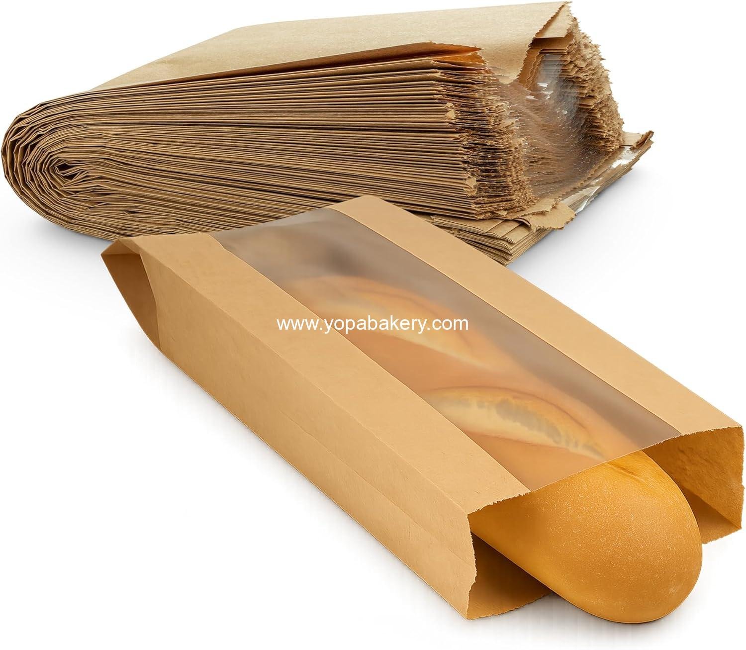 Wholesale 6.5" x 2" x 18" Brown Bread Bags Disposable Paper Pack of 50 Manufacturer