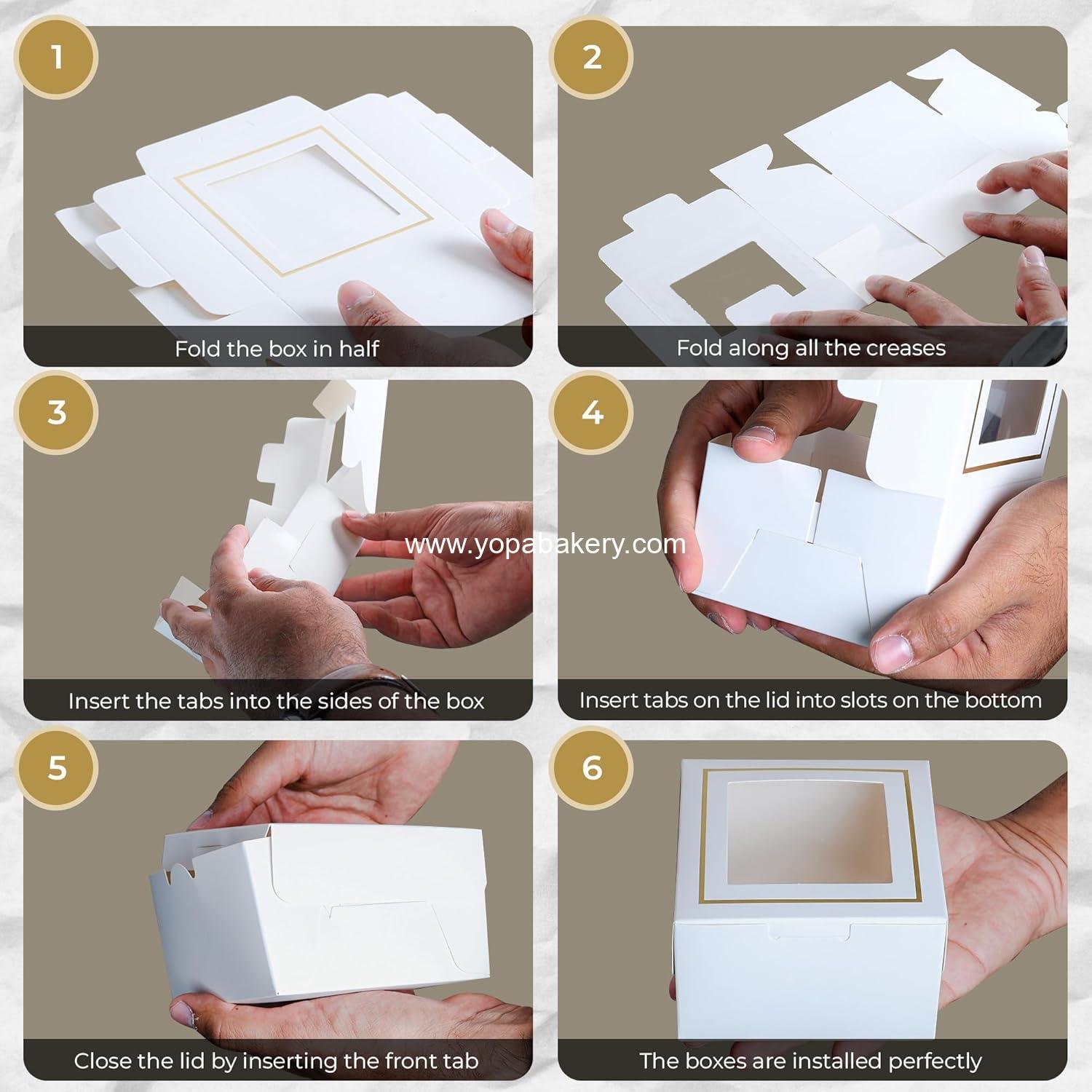 Wholesale White Bakery Boxes with Window 4x4x2.5 Inches (30 Pack) Small Cake Cookie Macaron Dessert Pastry Donut Cupcake Mini Gold Gift Boxes supplier Wholesale White Bakery Boxes with Window 4x4x2.5 Inches (30 Pack) Small Cake Cookie Macaron Dessert Pastry Donut Cupcake Mini Gold Gift Boxes supplier