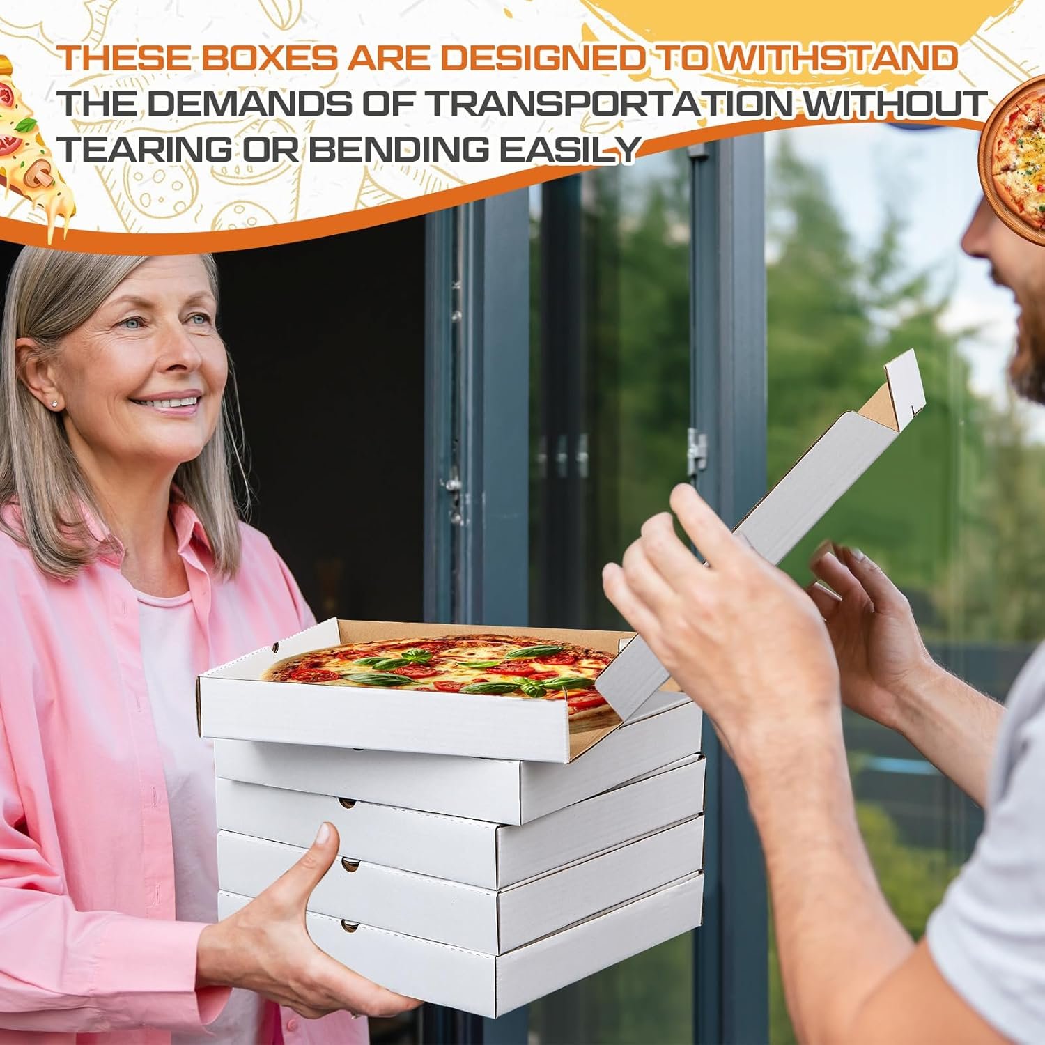 Wholesale 10 Pack 16x16 Inch Corrugated Grease-Resistant Kraft Pizza Boxes Takeout Containers for Cake Cookies Food Crafts Factory