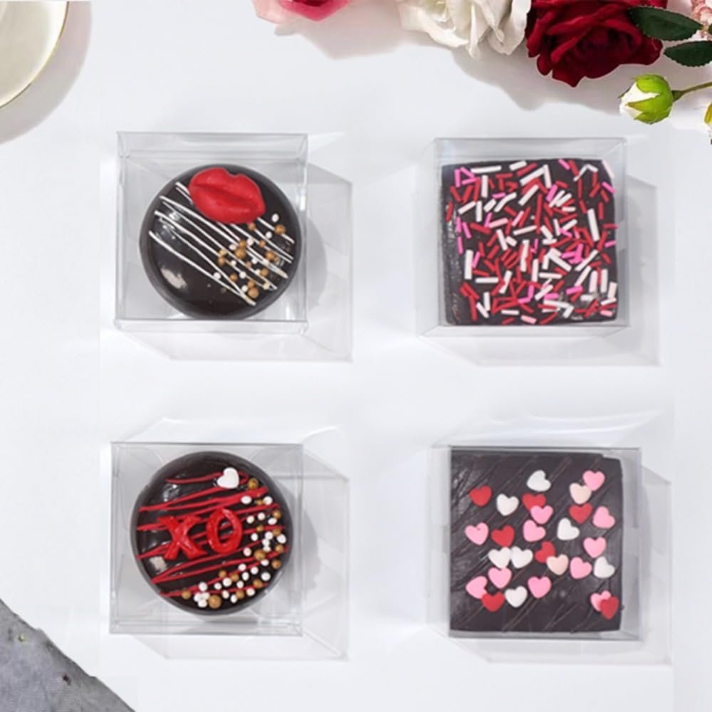 Wholesale 50 Pack 2x2x1.2 Inch Clear Plastic Single Macaron Boxes Party Favor Bakery Chocolate Covered Oreo Factory