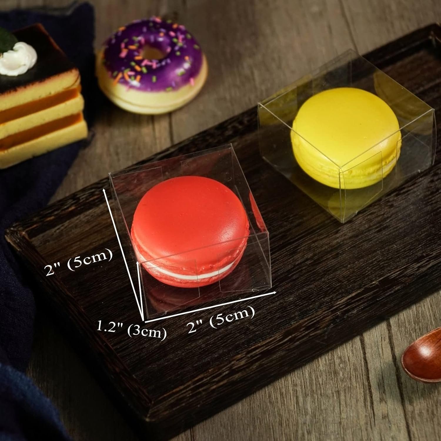 Wholesale 50 Pack 2x2x1.2 Inch Clear Plastic Single Macaron Boxes Party Favor Bakery Chocolate Covered Oreo Factory