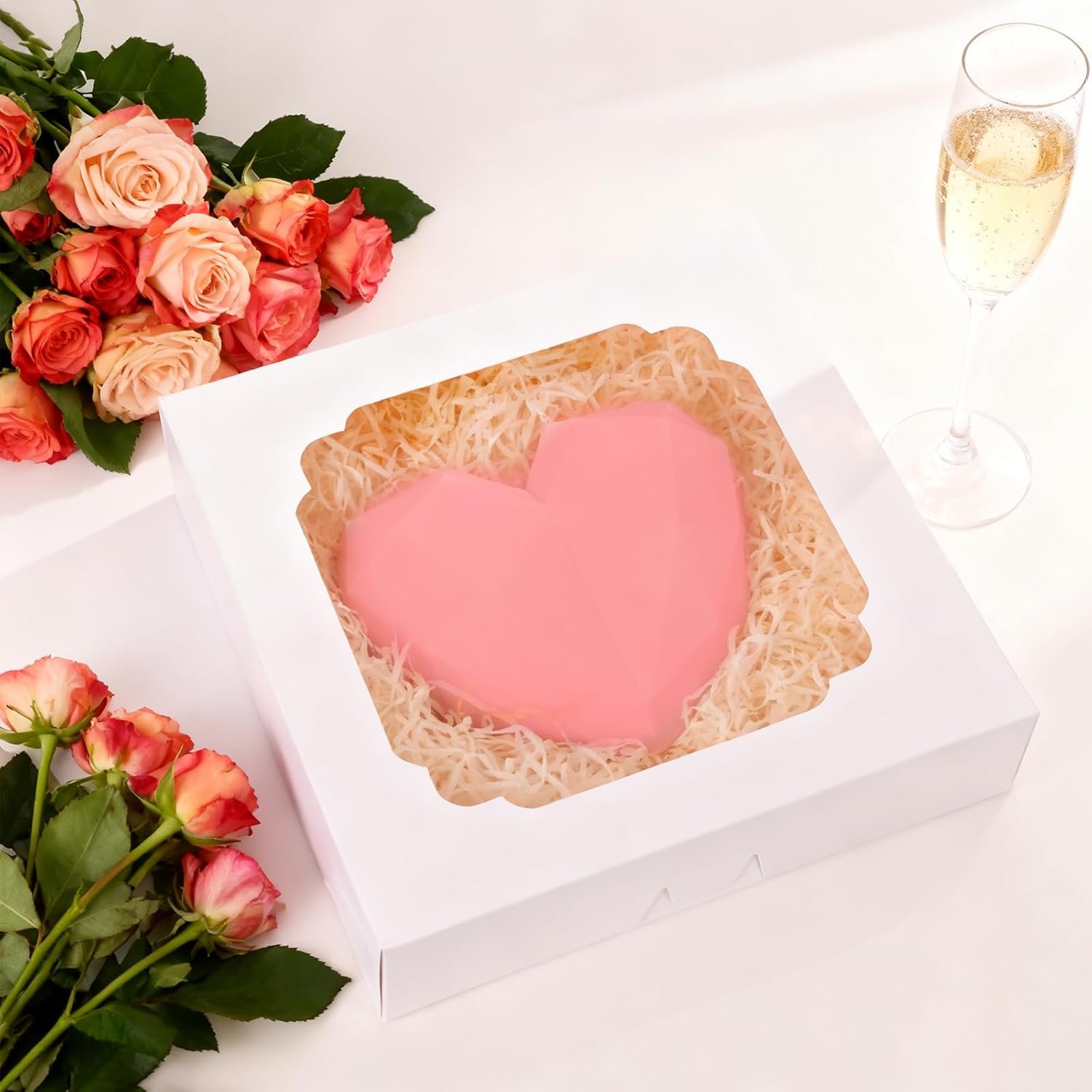 Wholesale 45pcs 10x10x2.5 Inch White Bakery Boxes with Window for Pies Cookies Pastries Muffins Donuts Factory