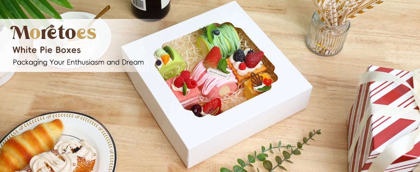 Wholesale 45pcs 10x10x2.5 Inch White Bakery Boxes with Window for Pies Cookies Pastries Muffins Donuts Factory