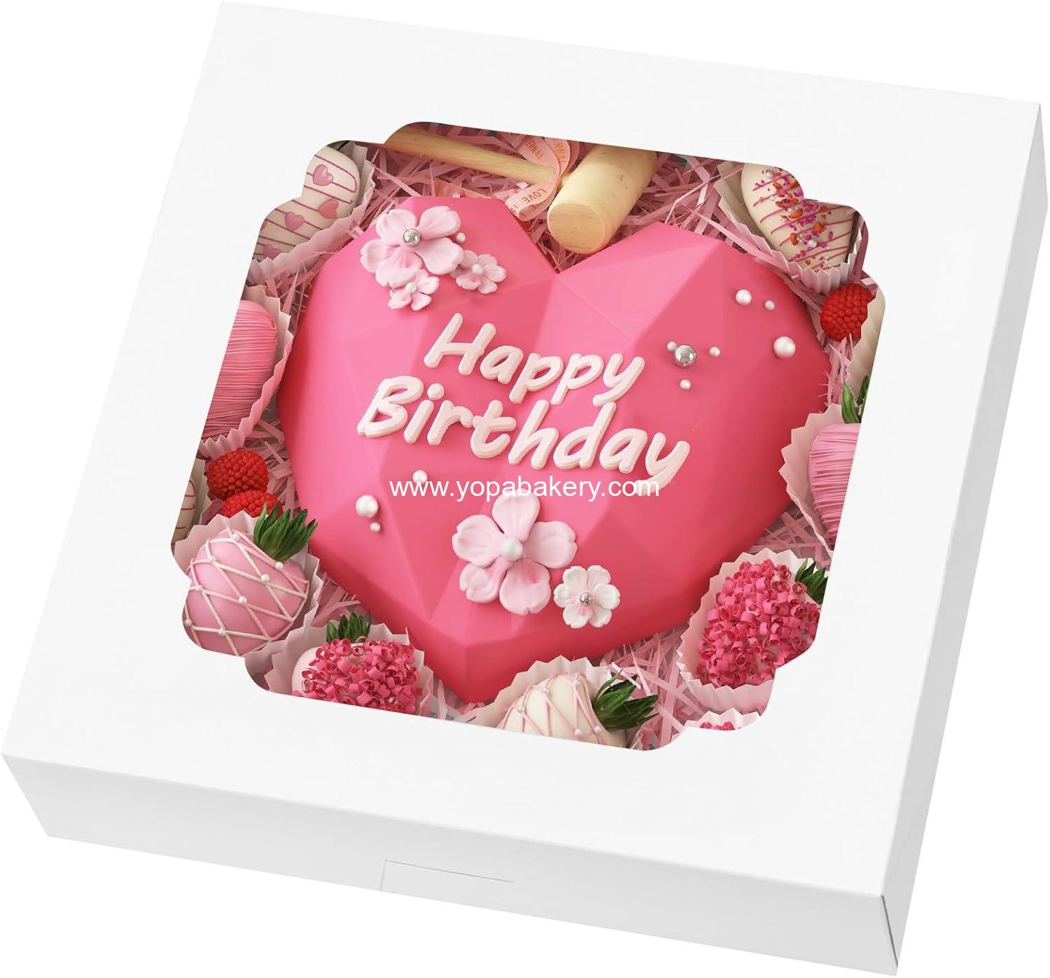 Moretoes 45pcs Pie Boxes, 10x10x2.5 Inches White Bakery Boxes Cookie Container with Window for Treats, Pie, Strawberries, Cookie Cake, Pastries, Muffins and Donuts